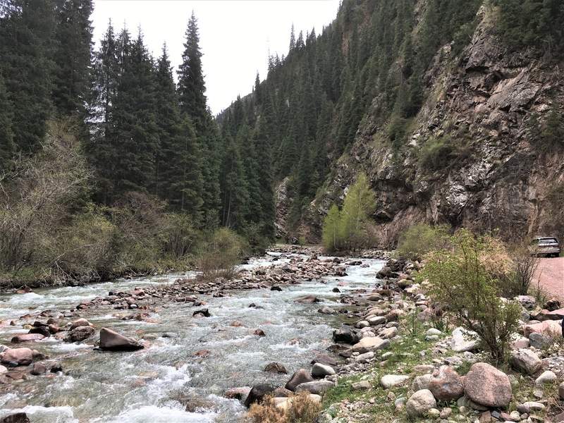 A mountain river in Kyrgyzstan